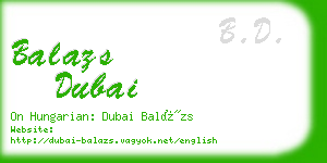 balazs dubai business card